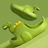 Chinelos Infantis de Dinossauro para Verão, Interno, Antiderrapantes, Sola Grossa, Fofos, para Banho e Uso Externo, Sandálias Pai-Mãe-Filho para Mulheres