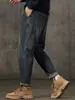 Calça jeans retrô para homens, nova tendência 2026 perna reta corte solto workwear casual americano calça comprida