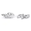 Brincos de Zircônia Marquise Chanfrada de Titânio F136 Pregos de Osso da Orelha Joias para Piercing de Liga de Titânio G23 Pregos de Osso da Orelha Pregos Cocleares
