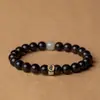 Pulseira de jacarandá com folha pequena signo do zodíaco nascimento buda prato jogando contas de buda wenwan feminina jade hetian pulseira masculina presente de aniversário