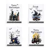 Toalha de Louça Halloween Morcego Abóbora Cozinha Toalha de Louça Conjunto de Quatro Peças Microfibra Casa Limpar Mãos Toalha de Louça