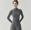 ¡Real de 18 Pines con Etiqueta ~ Lavable a Máquina! Suéter de Lana 100% Peinada Hilo Yangtze para Mujer de Cuello Alto Ajustado Tejido Fino
