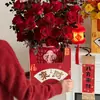 Caja Decorativa Festiva para Plantas en Maceta de Fin de Año 2026 con Orquídeas Phalaenopsis, Caja con Forma de Bolso de la Fortuna, Cubo Decorativo para Floristerías, Venta al por Mayor
