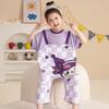 Camisón de verano para niñas, fino, de algodón puro, para bebés, niños medianos y grandes, antipatadas, bonito pijama de manga corta de una pieza con protección para el vientre para niños