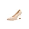 6686C camurça salto agulha simples elegante elegante commuter profissional sapatos femininos versátil sexy Daily preto salto alto