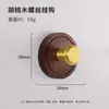 Gancho para Abrigo de Entrada sin Taladro de Ventosa Retro Baño Multifuncional Fuerte Capacidad de Carga Estilo Mid-Century Gancho de Nogal Latón