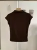 KEKEZOON Camiseta Regata Lisa Slim Fit com Gola Alta Pequena para Outono, Top Versátil para Meninas Modernas 8713