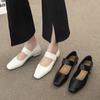 Zapatos pequeños de cuero estilo británico para mujer, otoño 2024, nueva moda retro, combinables, de un solo paso, tacón grueso, mocasines de uniforme JK