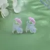 Nuevos Pendientes de Resina de Caricatura Dulce Creativo de Carpa y Rosa, Destello Fino, Diarios, Exquisitos, Suaves, No Alérgicos