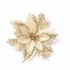 14cm Guirlanda Decoração de Natal Artificial Fabricante de Natal Flor Árvore com Pó Dourado Estoque Pronto