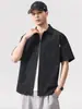 Ropa de Hombre Fengshe / Camisa de Manga Corta para Hombre Verano Seda de Hielo Delgada 2026 Nueva Corte Holgado Tie-Dye Camisa Casual