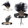 Diadema de Plumas Negras de Mascarada de los Años 20 para Mujer Diadema para Fiesta de Halloween Banda para el Cabello Amazon Punto de Venta Caliente