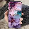 Capa Criativa para Celular Samsung S25Ultra A90 Flores Roxas S26Plus Capa Protetora Adequada S24 Casca Macia TPU