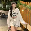 Camiseta de Manga Larga Estilo Coreano para Mujer, Temporada Primavera y Otoño 2026, Nueva de Algodón Puro, Corte Holgado, Estilo Perezoso Bf, Top Casual Versátil