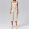 Nuevo conjunto de yoga transfronterizo para mujer, ajustado, de cintura alta, levantamiento de glúteos, conjunto deportivo casual para exteriores, fitness, running para mujer 2013