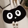 Alfombra de Piso con Forma de Gato de Dibujos Animados Lindos, Resistente a Manchas y Fácil de Mantener, Felpudo para Entrada, Alfombrilla Antideslizante Absorbente de Agua para Baño