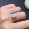 Anillo de Ópalo Natural Ultra-Hermoso, Seleccionado Cuidadosamente a Mano, con Hermoso Color, Cristal Excelente y Lleno de Brillo como Fuego
