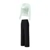 Conjunto de Yoga para Mujer Ligero Transpirable Manga Larga Pantalones Deportivos de Fitness Secado Rápido Entrenamiento Running Yoga Conjunto de Dos Piezas Mujer