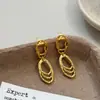 Novo design exclusivo com textura de lava, brincos de corrente de metal para mulheres, estilo europeu e americano, brincos modernos e sofisticados