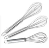 Venta al por mayor del fabricante batidor de huevos manual de acero inoxidable de 6 alambres cocina DIY mezclador herramientas para hornear pasteles