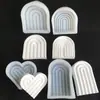 Molde de Vela Aromática Arco Ondulado Pedra Difusora Artesanal Sabonete Aromático Bandeja de Gesso Enfeites de Carro Molde de Silicone