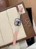 Conector de Cobre com Pérolas e Renda Pulseira de Relógio de Couro Genuíno com Padrão de Crocodilo Adequado para Apple Watch iwatch 1ª 2ª 11/10 Ultra