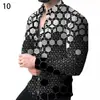 2026 Camisa de Manga Larga Estampada en 3D para Hombre de Venta Caliente Europea y Americana Moda Tendencia Cárdigan Superior de Lunares Degradados