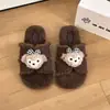 Lindas pantuflas de peluche con pelo rizado para mujer, 2026, antideslizantes, adecuadas para usar en interiores y exteriores, de suela suave, con diseño que cubre los dedos del pie y estilo de una sola tira