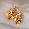 Pendientes de aro con colgante redondo de ojo de tigre Maillard para otoño e invierno, sensación de lujo ligero y alta gama, pendientes versátiles de estilo vintage para mujer