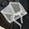 Acessórios de Cabelo Novo Estilo Pastoral 2026, Lenço Triângulo de Renda Doce e Elegante para Cabeça, Faixa de Cabelo de Fita Xadrez Retro