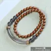 Pulseira de contas de oração budista de madeira crua natural, vendida a quente, sândalo dourado, sândalo Barbie, pulseira colecionável para homens e mulheres, fornecimento para live-stream
