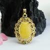 Colgante de Cera de Abeja Natural Guan Yu Collar de Ámbar Amarillo Miel Joyería Estilo Palacio Fábrica Venta al por Mayor y Entrega S3112914