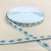 Fita Jacquard de Seda Dourada 1,5cm Rombos Estilo Étnico Bordada Fita Artesanal DIY Acessórios para Roupas Decoração Antiga da Dinastia Han