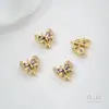 Pulsera DIY de Perlas con Abalorios Espaciadores de Zirconio de Colores Rellenos de Oro de 14 Quilates que Conservan el Color, Mariposa Abeja, Agujero Doble, Fila Doble, Agujero Triple, Fila Triple
