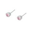 Pendientes de Plata de Ley S999 Redondos Geométricos para Mujer con Circonita de Colores, Pendientes Pequeños Frescos y de Lujo Ligero para Perforaciones, Modernos y Versátiles Estilo Verano