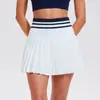 Traje Deportivo de Tenis con Cuello de Solapa, Mangas Largas, Falda Corta, Adecuado para Correr, Fitness, Yoga, Golf y Tenis, Aplicable en Múltiples Escenarios