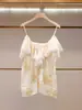 Conjunto de Verano de Moda de Alta Gama para Mujer de Shenzhen, Estilo Resort, Camisola con Volantes y Estampado Floral + Falda