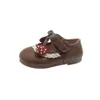 Zapatos de Caminar para Niñas con Estampado de Cerezas, Zapatos de Princesa para Niños Pequeños, Zapatos Individuales de Suela Suave, Zapatos Mary Jane para Primavera y Otoño, Lindos Zapatos de Cuero para Niñas Pequeñas