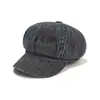 Chapéu de Nuvem de Jeans Retrô Coreano Desgastado com Aba Larga Mostrando o Rosto Pequeno Chapéu de Jovem Lavado Ins Outdoor Casual Boina