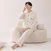 Algodón Puro2026 Nuevo Estilo Pijama de Hombre Primavera/Otoño Manga Larga Pantalón Largo Simple Casual Tallas Grandes Ropa de Casa Se Puede Usar al Aire Libre