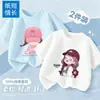 Camiseta Feminina Verão Roupas de Verão para Meninas Gola Redonda Casual Manga Curta Camiseta Top Novo Estilo 2026 Infantil Estilosa Algodão Puro Manga Curta