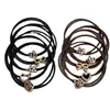 Elástico de Cabelo Alto para Rabo de Cavalo Coração Headband para Mulheres Estilo Coreano Prendedor de Cabelo Corda Grossa para Cabelo Coroa Couro Amarrado Estojo de Couro