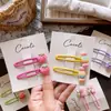 Pinza Grande para Cabello Estilo Coreano, Juvenil, Color Caramelo, Fruta, Pinza Dulce de Guisante Pintada en Spray, Accesorio para el Cabello, Pinza para Flequillo Primavera y Verano