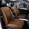 Cojín de coche de felpa de invierno, conjunto completo de cojín de asiento universal, cálido, antideslizante, corto, de felpa, para un solo asiento, cojín de asiento de coche de otoño e invierno