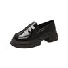 Estilo britânico Academia Estilo All-match Slip-on Sapatos Femininos 2024 Inverno Novo Retro Salto Grosso Fundo Grosso Mocassins