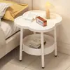 Mesa de centro moderna minimalista de trébol de cuatro hojas, mesita de noche de lujo ligero para dormitorio, mesa redonda pequeña para sala de estar con almacenamiento
