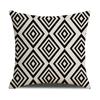 Funda de almohada con patrón geométrico repetitivo 2024 Estilo minimalista moderno Estampado de lino Decoración del hogar Estilo Ins Sofá