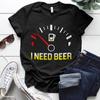 Eu Preciso de Combustível de Cerveja Medidor Estampa Camiseta Feminina Manga Curta Gola Redonda