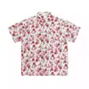 Bunacc 2026 Verano Nuevo Estilo Retro Americano Estilo Perezoso Diseño Floral de Estampado Completo Camisa Floral de Media Manga para Mujer
