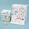 Toalla infantil de gasa de alta densidad suave absorbente con estampado de dibujos animados toalla para bebé toalla facial infantil para el hogar venta al por mayor de fábrica